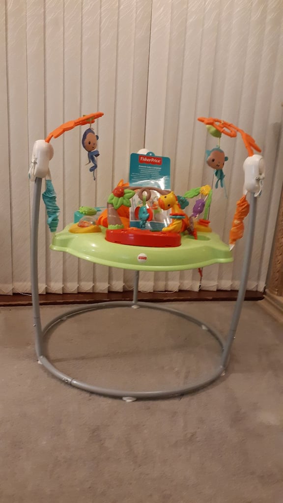 image for Fisher-Price Baby 360° Jumper Bounce Chair with Toys, Lights, & Music CHM91-965A 