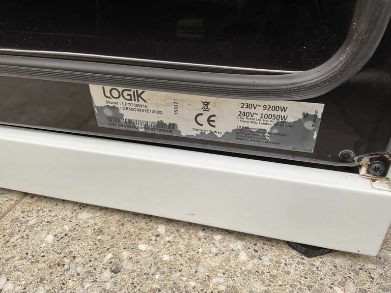 Logik 500 white electric cooker with 6mths warranty (4804)