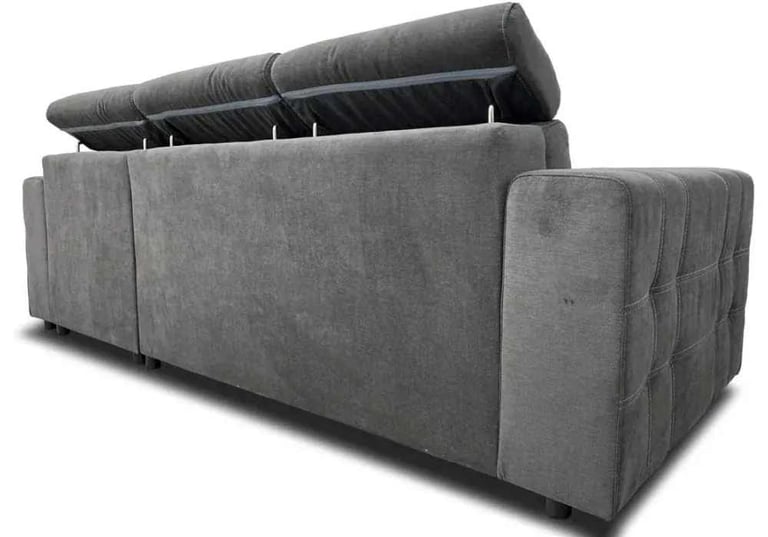 image for Buy It Now Pay On Delivery - Luca Corner sofa bedr - Ottoman Storage Sofa Bed