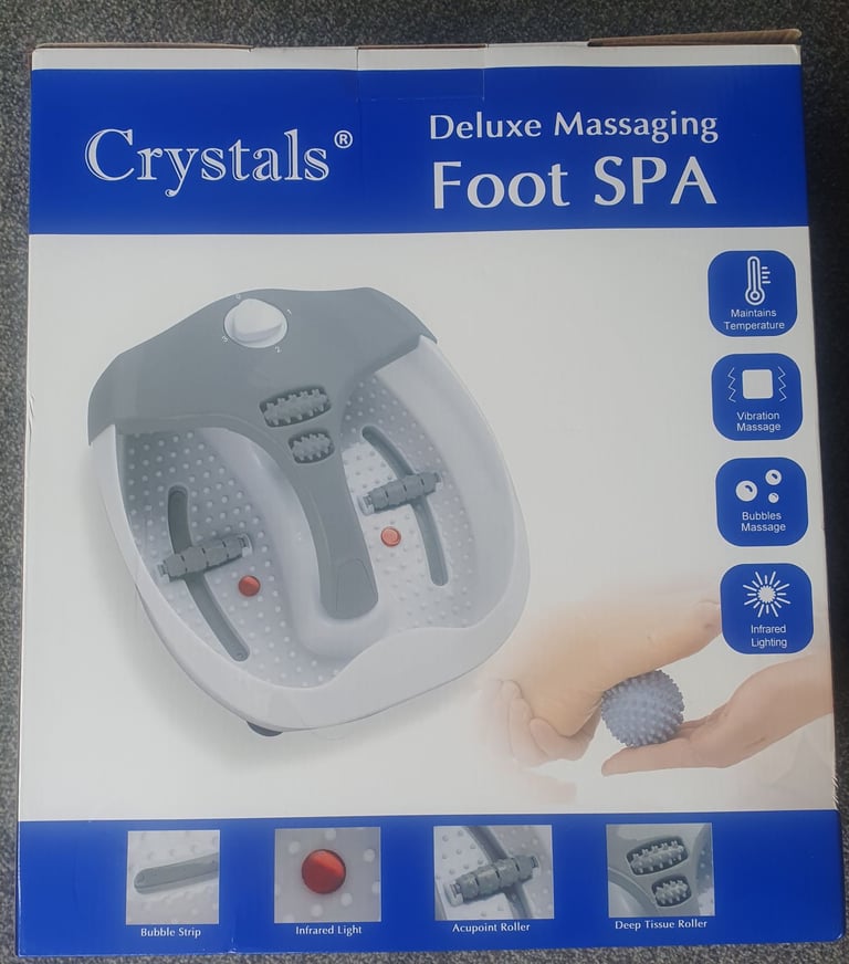 NEW Crystals Deluxe Massaging Foot Spa