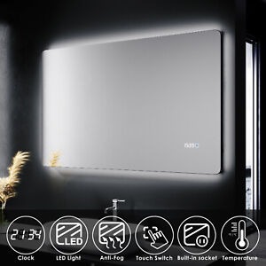 New Led Bathroom Mirror with Time Display and Demister 1000 x 600mm RRP £250 Our Price £135
