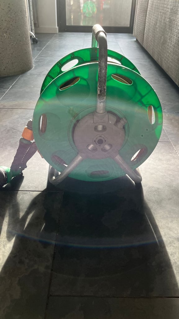 Garden Hose With Reel & Spray Gun Attachment 