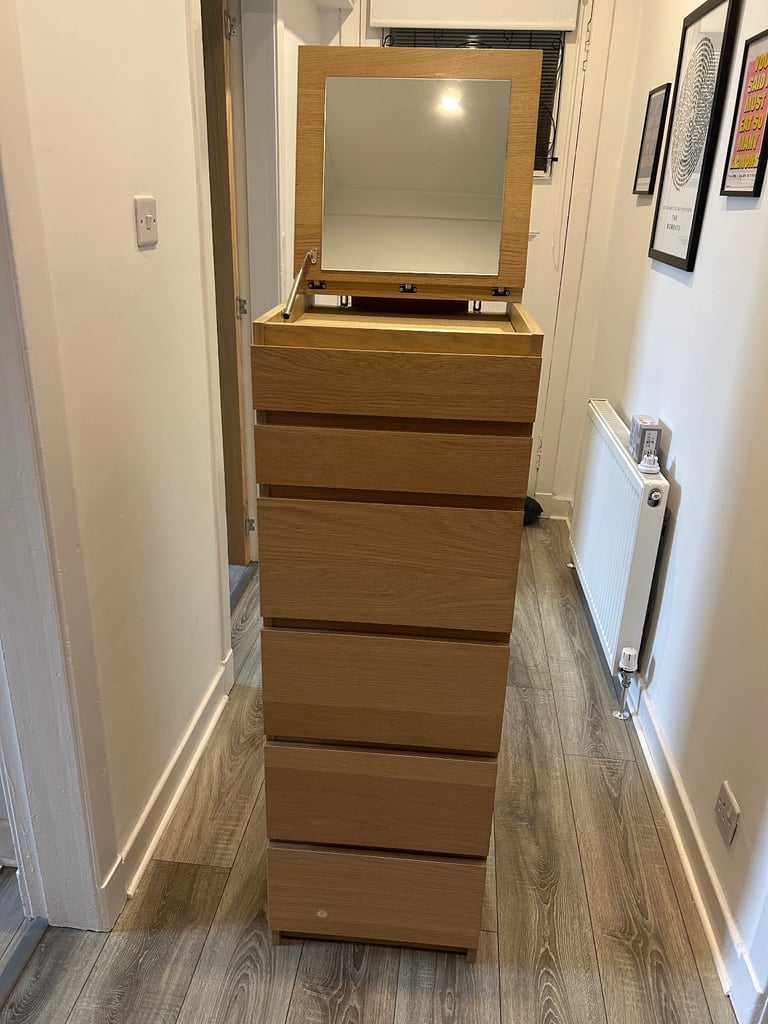 image for Tall chest of drawers with mirror