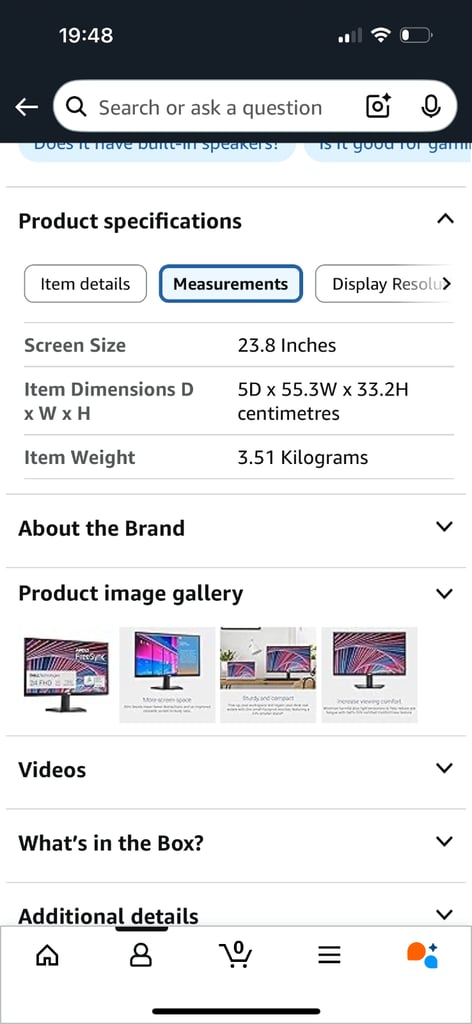 image for Dell Monitor for sale (24inch) + HDMI Cable