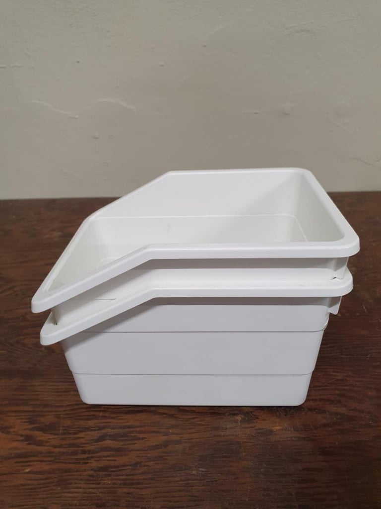 Sockerbit IKEA white storage boxes x2