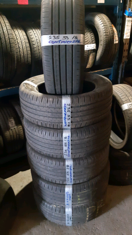 matching set 235 55 18 continental tyres 6-7mm £80 pair £160 set fitd n bal opn 7 dys