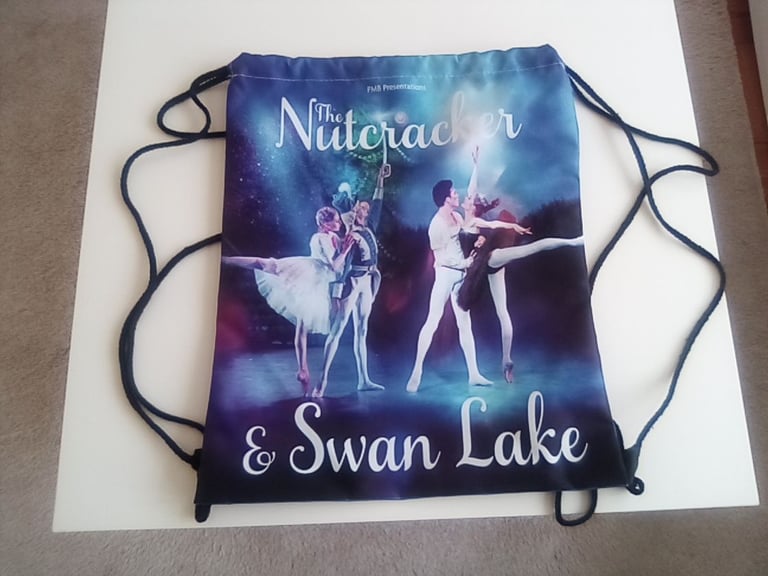 Brand new unused 'The Nutcracker & Swan Lake' ballet gym, sports drawstring bag.