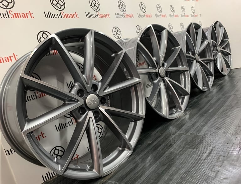 BRAND NEW 19" AUDI RS4 STYLE ALLOY WHEELS - GLOSS GREY POLISHED - 5 X 112