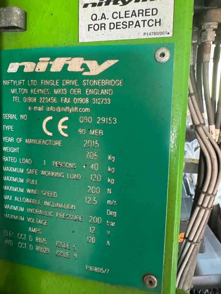 Nifty Lift 90 (TM24) Cherry Picker 2015