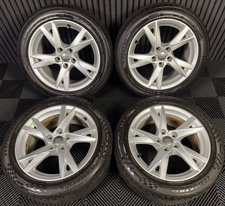 image for 17'' GENUINE AUDI A4 SILVER Y SPOKE B8 B9 ALLOY WHEELS ALLOYS TYRES