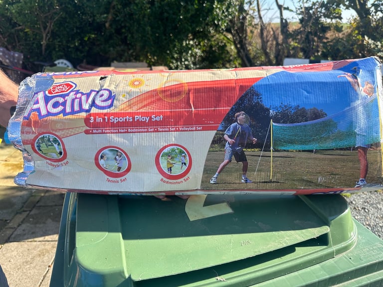 image for Kids 3 in 1 play set badminton, volleyball, tennis