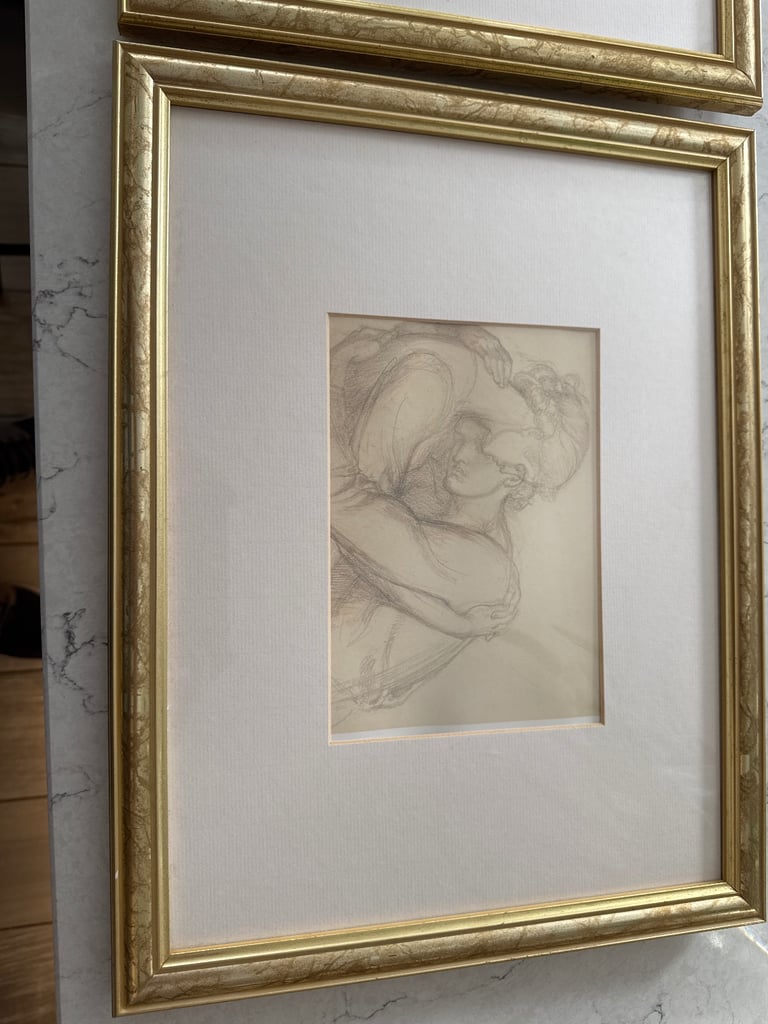 Sculpture drawings in frames