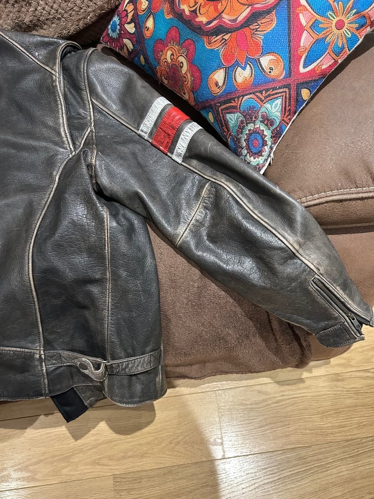 image for Leather motorcycle style jacket