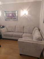 Silver grey corner sofa