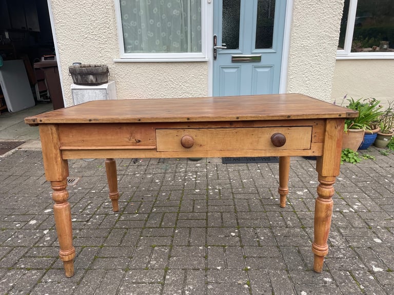 Antique Pine Kitchen Table 