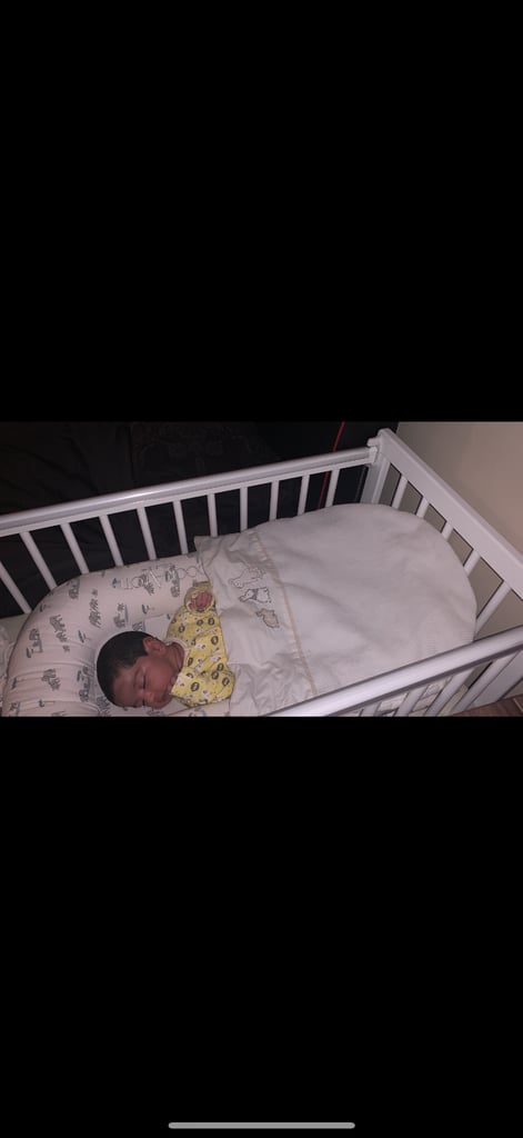 Space saver cot with mattress 