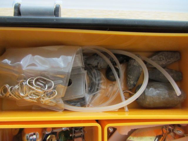 Large Assortment of sea fishing tackle in organiser box