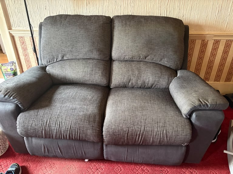 2 two seater recliners sofas 