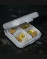 Pill Case Portable Organiser Pill box 4 Compartments Divided Vitamin Box Holder