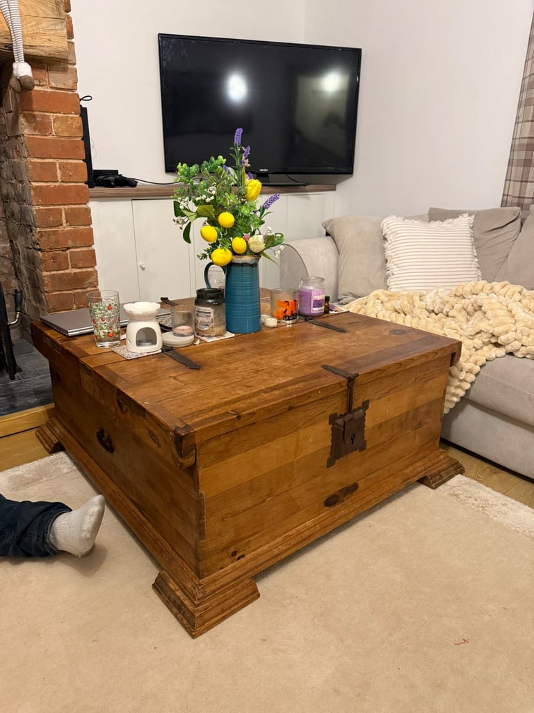 image for Solid wood storage coffee table 