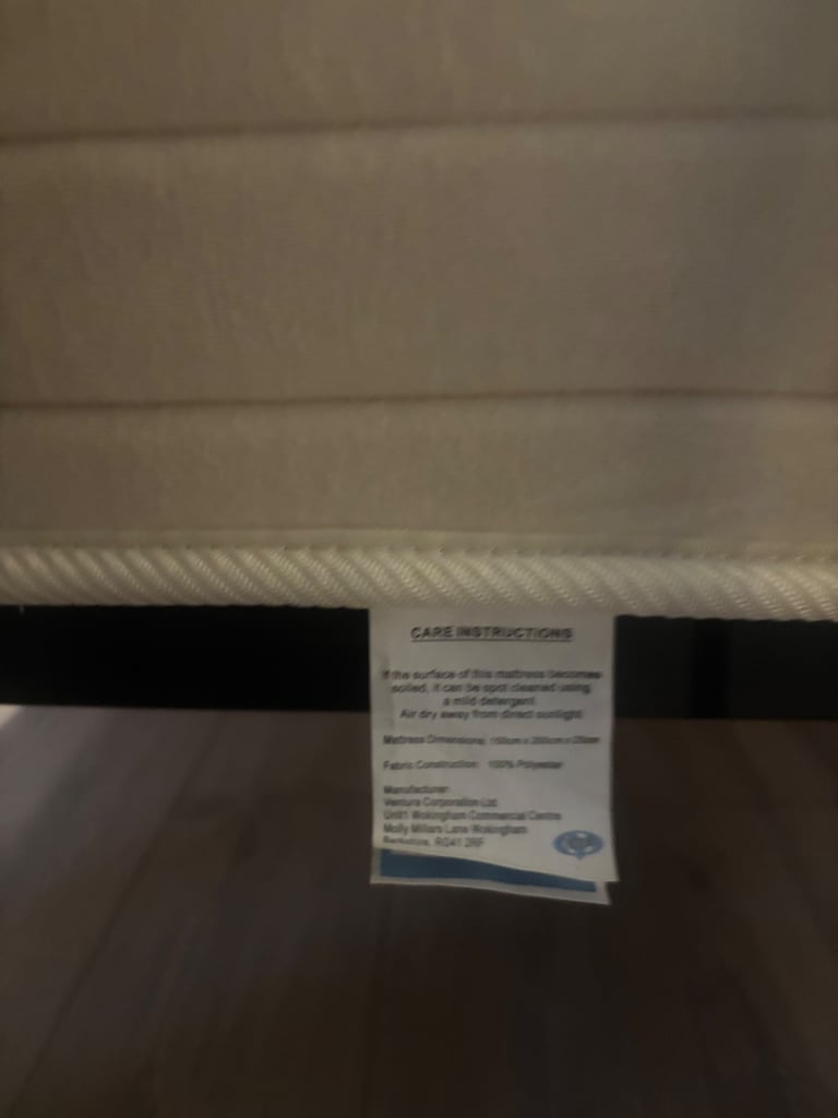 King size metal bed frame and mattress