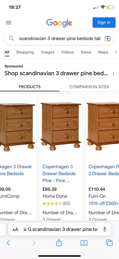 2 New Bedside Cabinets Scandinavian Pine