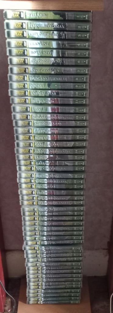 Steam Train dvd collection with display rack