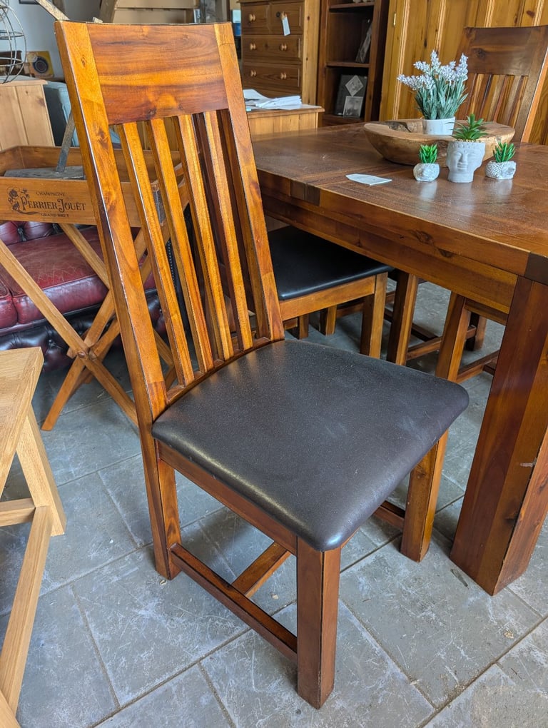 Solid pine dining table and chairs 