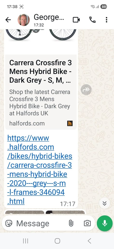 Mens Carrera crossfire 3 bike