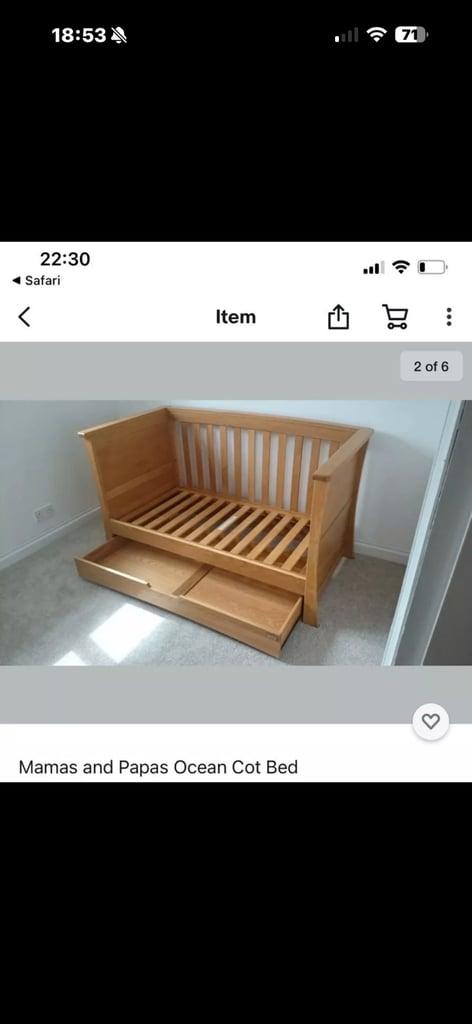 Mamas and Papas Solid Oak Baby bedroom furniture set