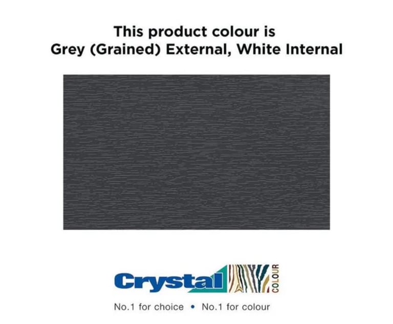Grey uPVC Casement Clear Glazed Window - 610mm x 1190mm