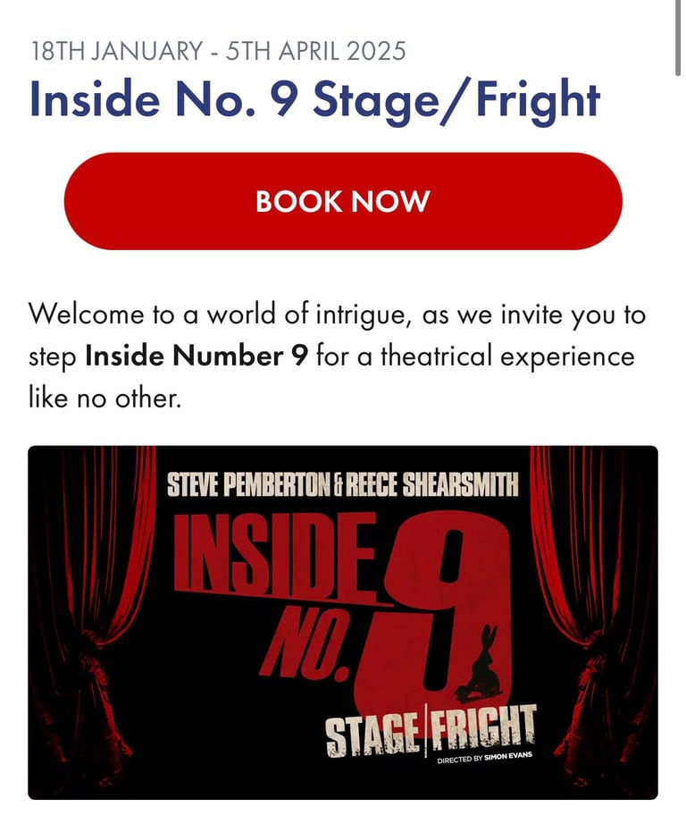 image for Inside No.9: Stage/Fright Tickets