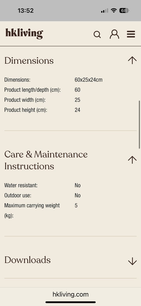 HK Living Retro Shelf in Cream