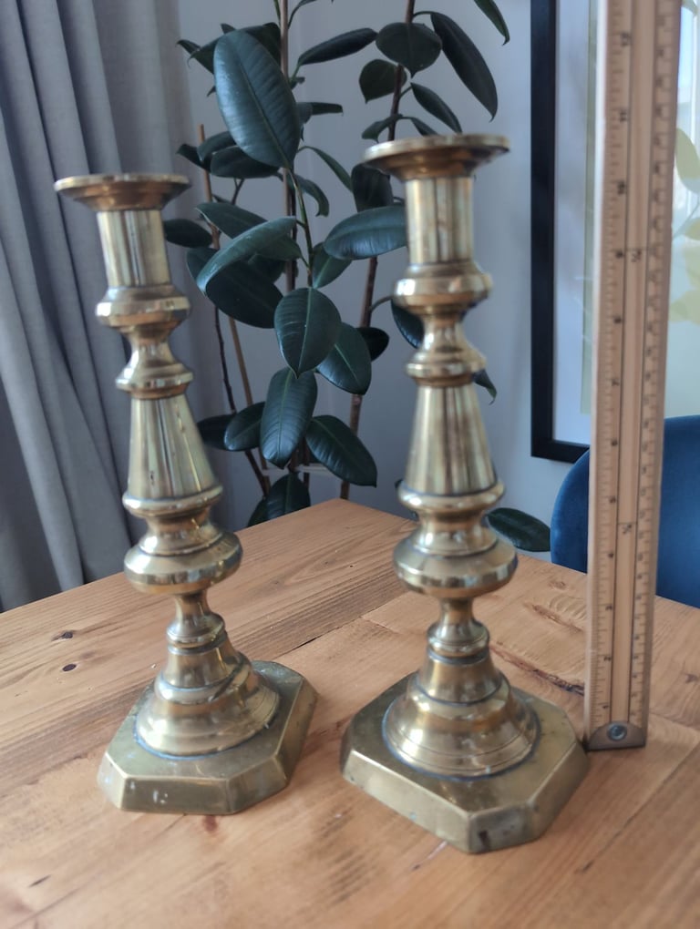 Brass candlesticks - matching pair 