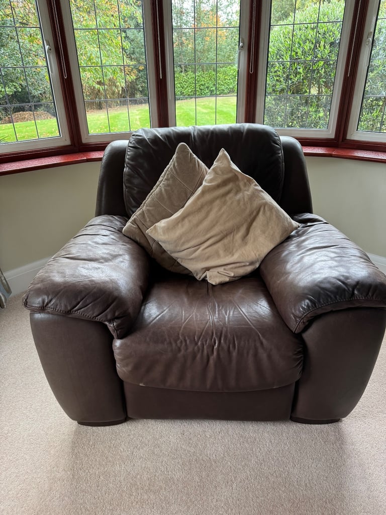 image for Brown leather recliner