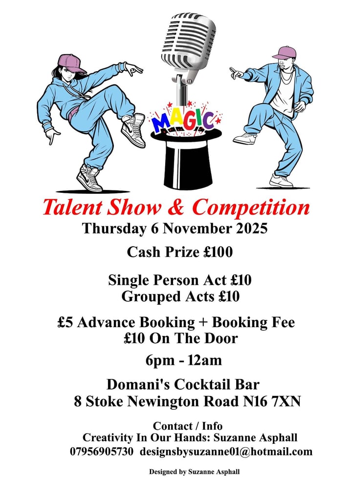 Performing acts wanted for a talent show & talent competition.  Cash Prize £100