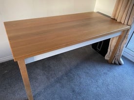 Oak topped dining table