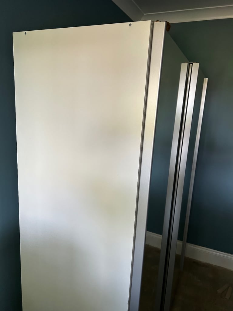 Mirrored double free standing wardrobe
