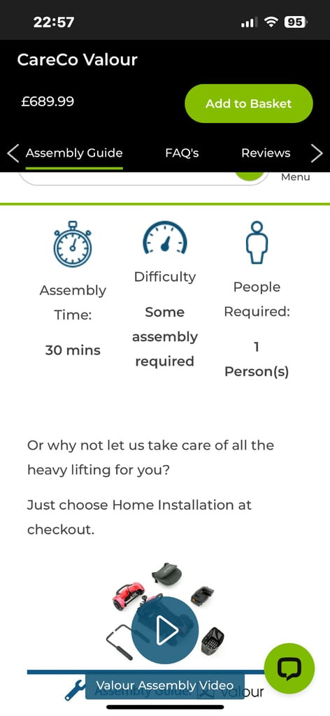 Careco valour mobility scooter cancer research 