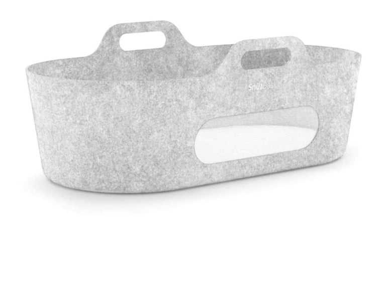 Snuzbaskit grey designer moses baby basket 