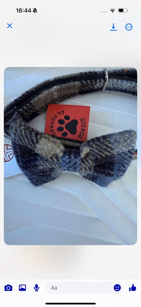 Harris tweed dog collar 