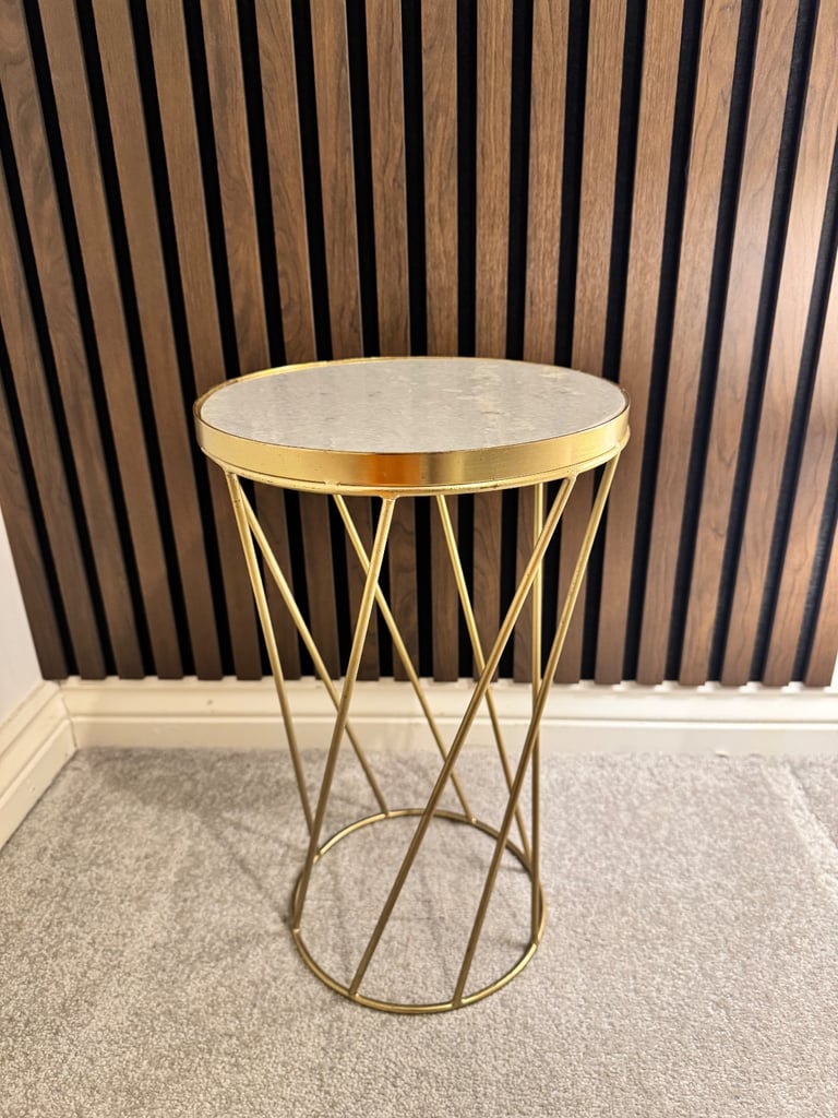 Gold and marble side table 