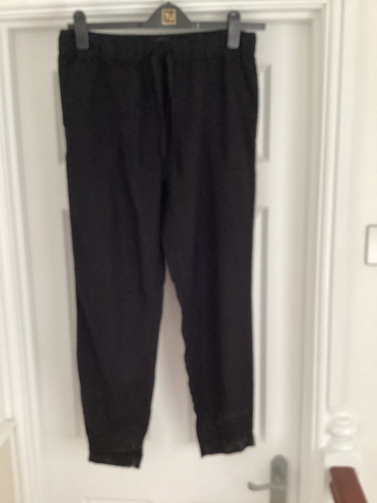image for Next black linen trousers size 12R
