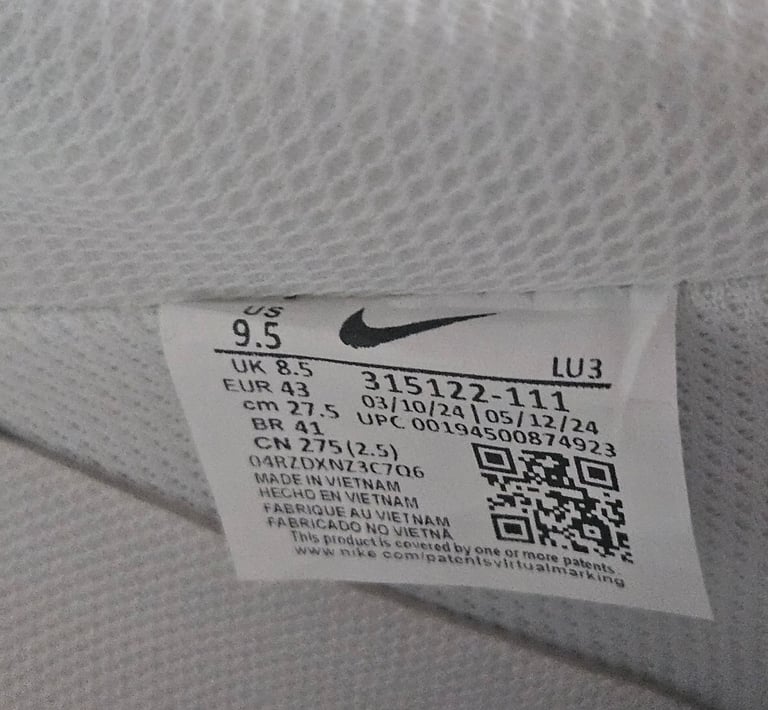 Nike AirForce1 New Trainers, white colour 8.5 UK size 