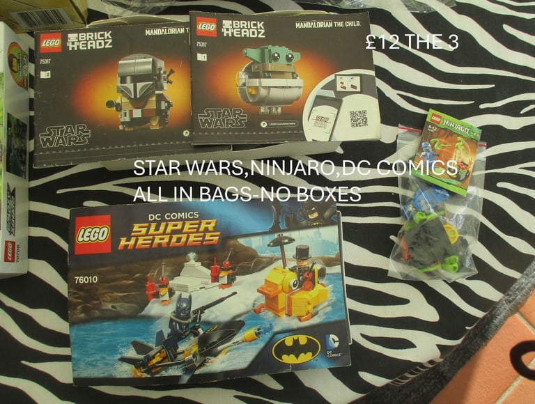 LEGO BUNDLE.Star Wars Brick Headz,DC Comics Super Heroes,Ninjago jumping snakes
