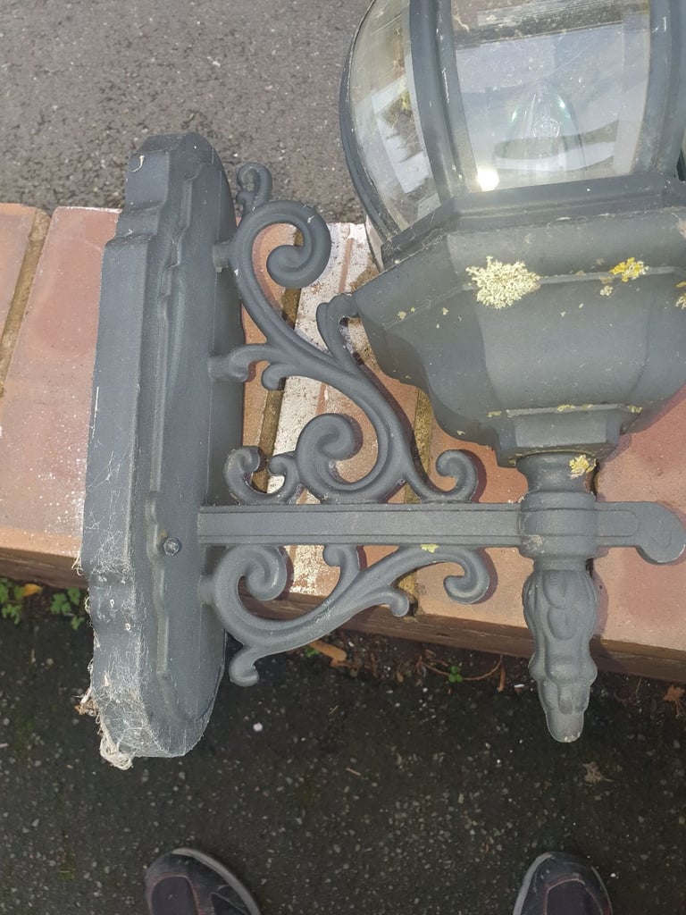 2 Metal Wall Lamps , White & Black , Decent Condition, Very Useful, Attractive, Clean.