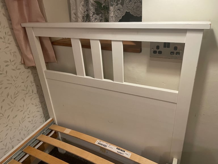 image for Single bed solid wood frame IKEA HEMNES