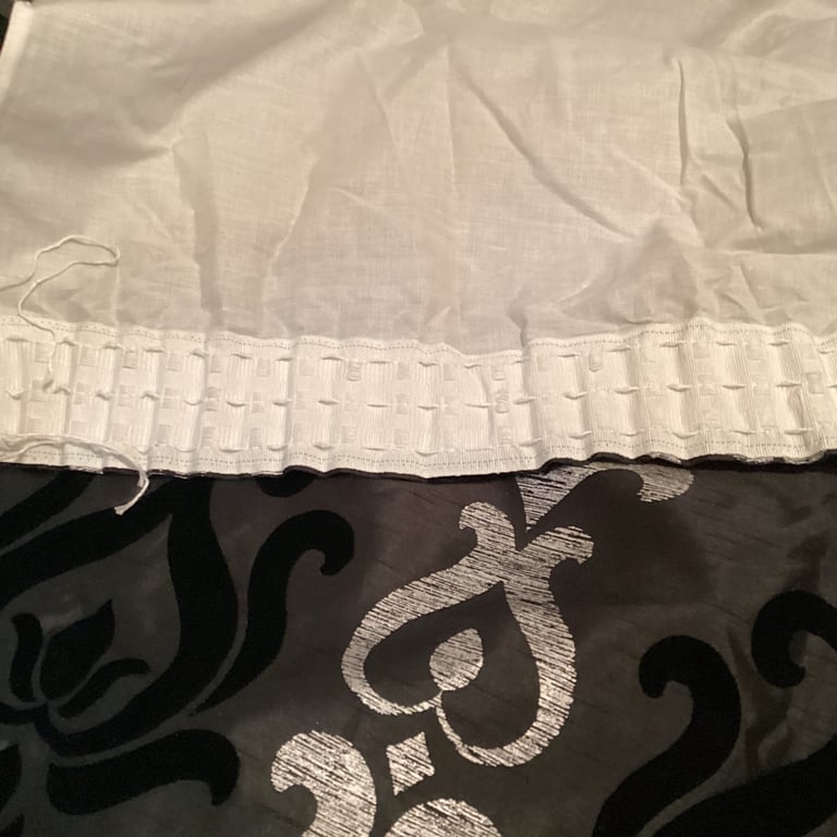 Black and silver Design Curtains 90” x90” (SOLD )