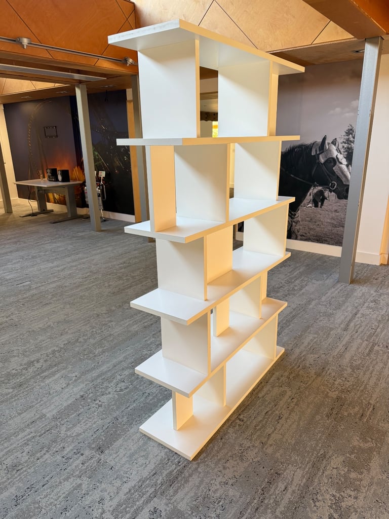 Extra large shelving unit room divider in white  Lavetsi 