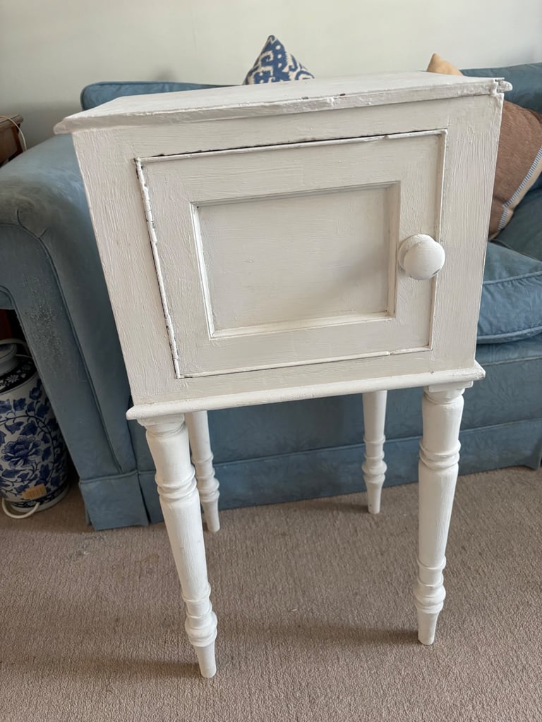 Off-white wooden painted bedside table